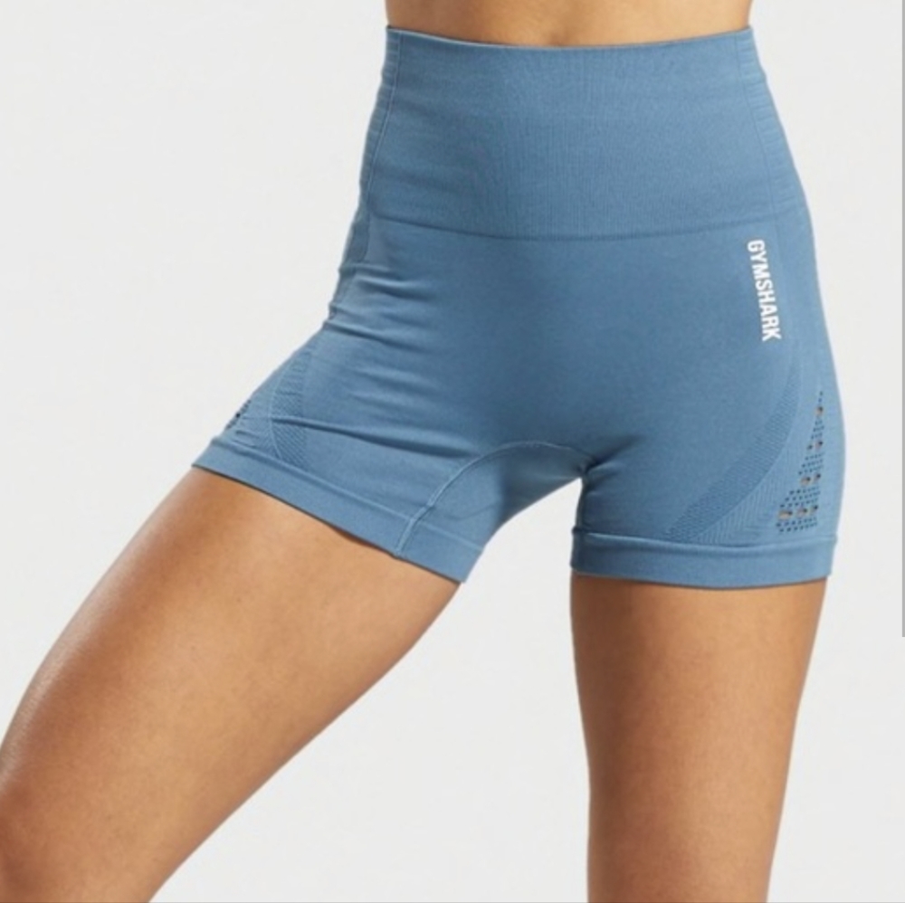 Gymshark Energy+ Seamless Shorts - Blue Stone